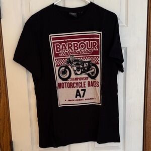 Barbour Black and Red Motorcycle Graphic Tee